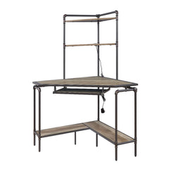 Deliz - Computer Desk With USB - Sand Gray