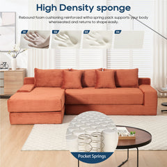 Modern L - Shaped Sectional Couch With Memory Foam