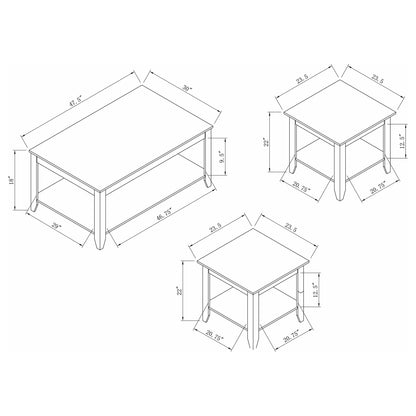 Ornette - 3 Piece Occasional Set With Square Design - Cappuccino