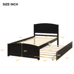 Platform Bed & Headboard, Footboard And Wood Slat Support