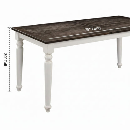 Dining Table With Leaf, Expandable - Brown