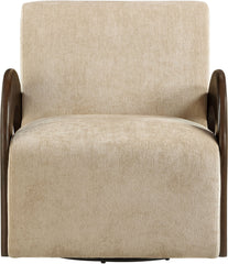 Neria - Chenille Fabric Upholstered Swivel Accent Chair - Painted Brown Base