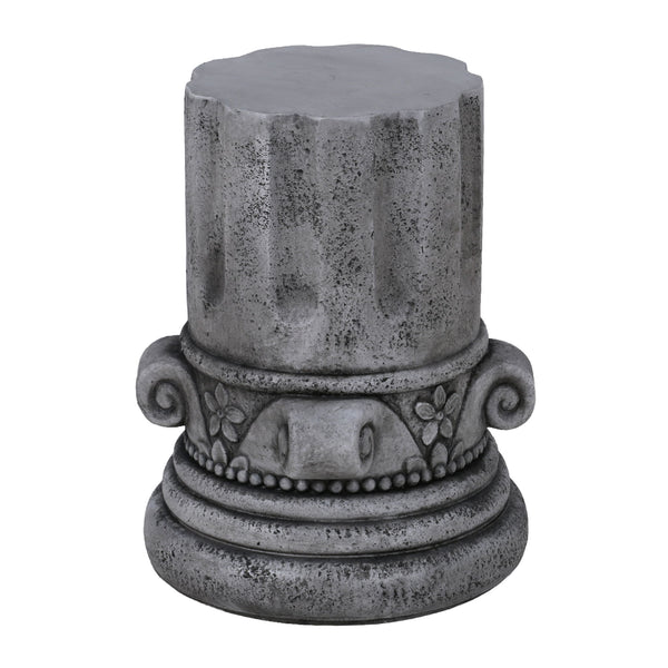 Outdoor End Table, Round Side Table For Patio And Garden - Antique Grey