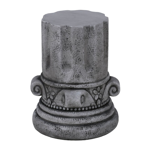 Outdoor End Table, Round Side Table For Patio And Garden - Antique Grey