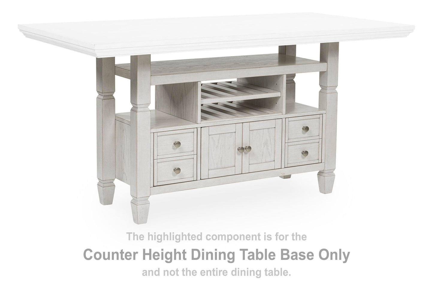 Robbinsdale - Rectangular Dining Counter Table Base - Antique White