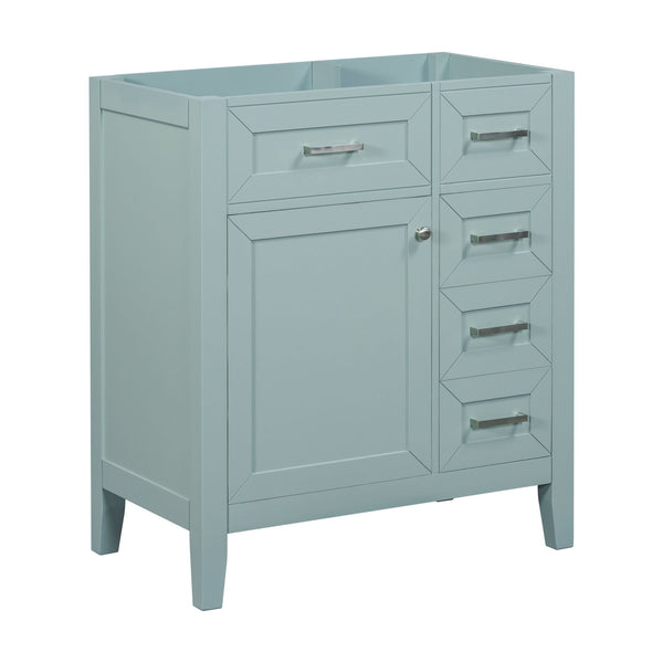 30" Bathroom Vanity Without Sink, Cabinet Base Only, Bathroom Cabinet With Drawers - Green