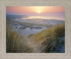 Misty Shoreline Glow - 28" x 34" Framed Wall Art