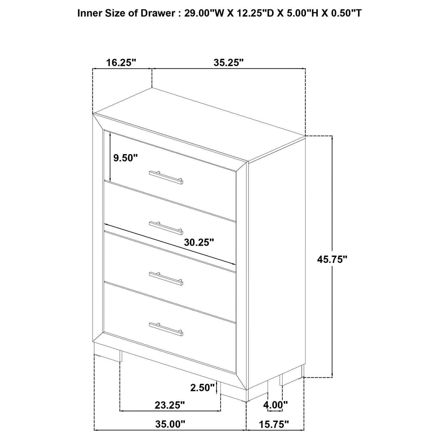 Merritt - 4 Drawer Bedroom Chest - Light Oak