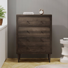 Farhart - Mid Century Modern 4 Drawer Dresser - Walnut