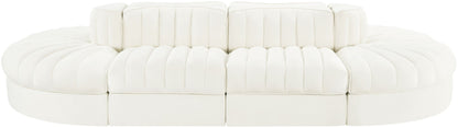 Rummi - Oval Velvet Performance Fabric Upholstered 8 Piece Modular Sectional