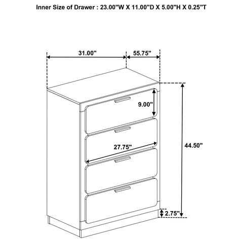Sophia - 4 Drawer Chest
