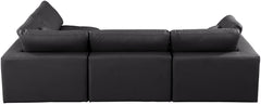 Comfy - 4 Piece Faux Leather Modular Armless Sectional