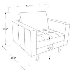 Catherine - Leather Lounge Chair Leather - Brown / Tan