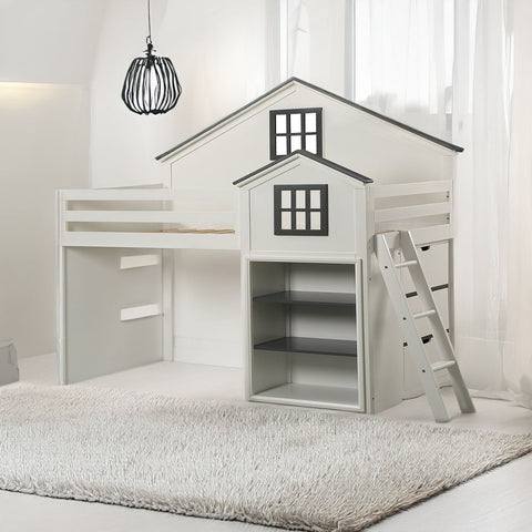 Ratana - Loft Bed - Gray & White