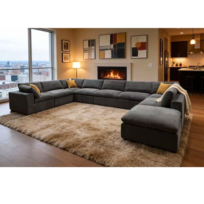 Custom Configuration Modular Sectional & Toss Pillows