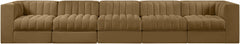 Rummi - Velvet Performance Fabric Upholstered 5 Piece Modular Sofa