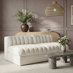 Rummi - Velvet Performance Fabric Upholstered 2 Piece Modular Armless Loveseat