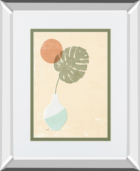 Sun Palm I Mint By Moira Hershey Mirrored Frame - Beige