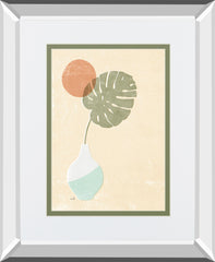 Sun Palm I Mint By Moira Hershey Mirrored Frame - Beige