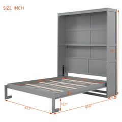 Murphy Wall Bed With Shelves, Space Saving