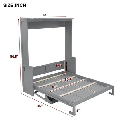 Murphy Bed With Desk, LED Lights And USB Charging Station