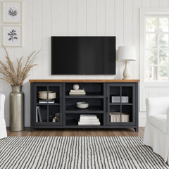 Essex - TV Stand Console For TVs Up To 80" - Black, Whiskey