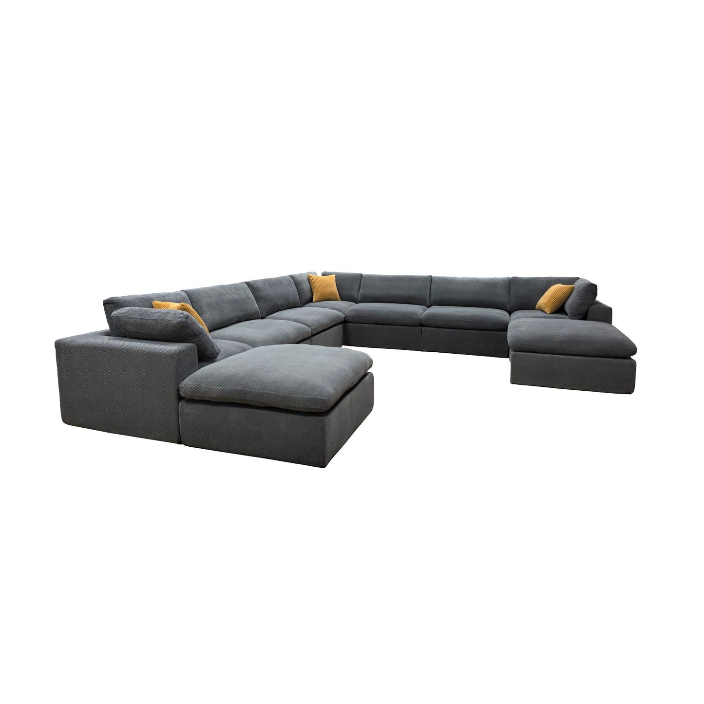 Custom Configuration Modular Sectional & Toss Pillows