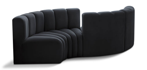 Arc - Velvet 4 Piece Curved Modular Sofa