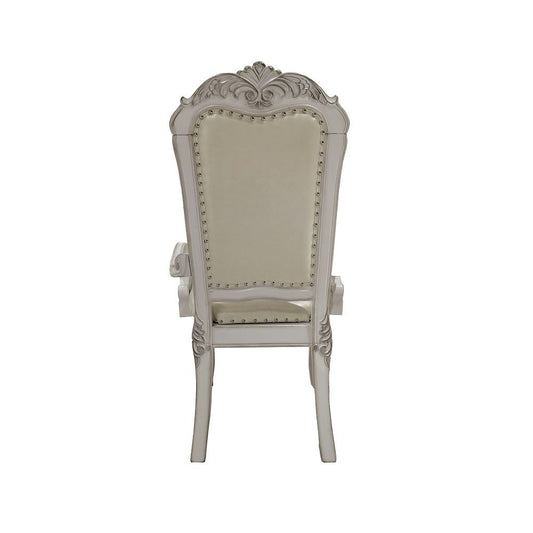 Dresden - Synthetic Leather Arm Chair (Set of 2) - Bone White