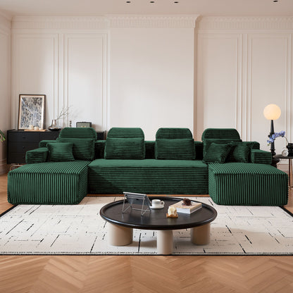 Sectional Sleeper Sofa & Storage Pockets, Modular Couch With Throw Pillows For Living Room