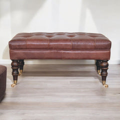 Buffalo - Leather Ottoman With Castor Legs