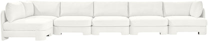 Hammond - Velvet Performance Fabric Upholstered 6 Piece L-Shaped Armless Sectional