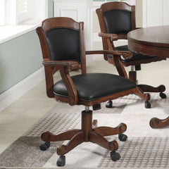 Upholstered Game Chair With Caster Wheels - Black