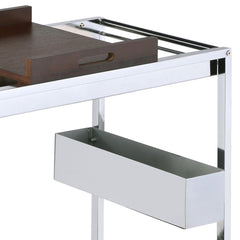 Lisses - Serving Cart - Chrome / Walnut