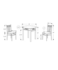 Dining Table Set Small Round 3 Pieces Set
