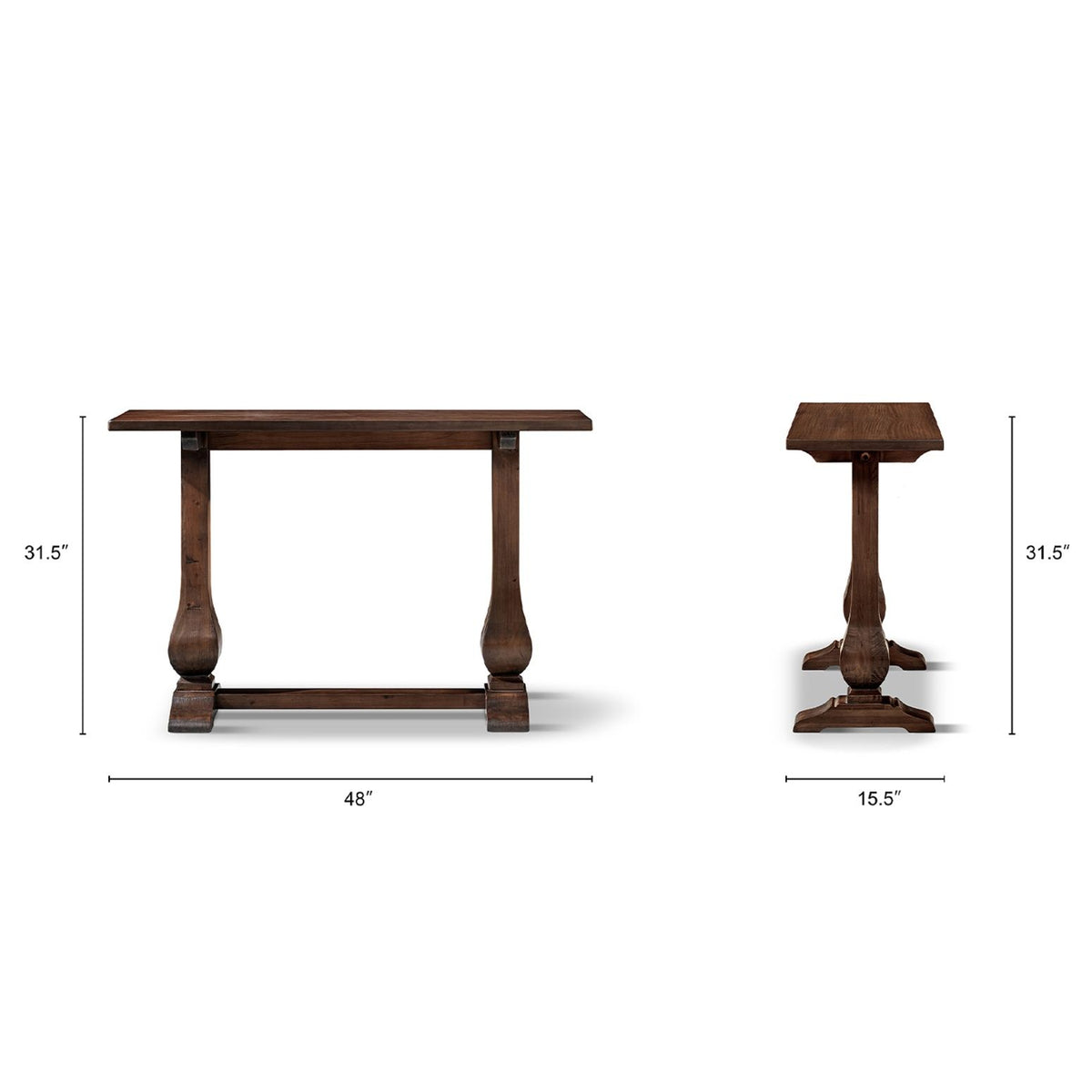Whitmore - Trestle Console Table - Dark Brown