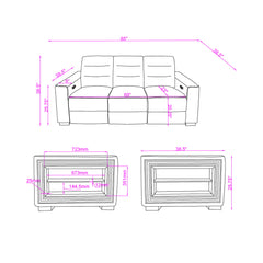 Yamein - Power Reclining Sofa With Bookcase Arms And LED Lights - Charcoal