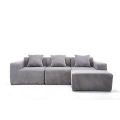 L - Shape Modern Minimalist Modular Sectional Sofa, Upholstered Cloud Couch With Deep Seats