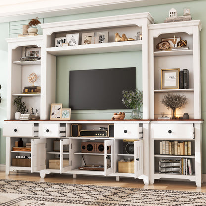 Extra Large TV Stand, Entertainment Center With Storage Cabinets