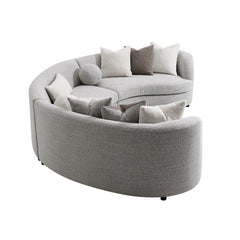 Ivria - Sectional Sofa With 9 Pillows - Gray Boucle