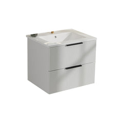 Modern Wall Mounted Floating Bathroom Vanity With Sink And Drawers