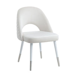 Zemirah - Side Chair (Set of 2) - White Velvet & White Gloss
