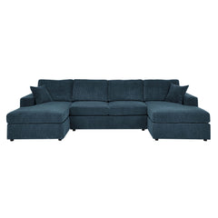 3 Piece Corduroy Double Chaise Sectional Sofa