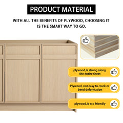 Freestanding Bathroom Vanity With Resin Sink & Soft Close Cabinet Doors