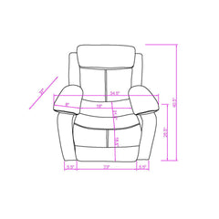 Blanche - Glider Recliner With LED Light In, Medium Firm Seating, Pillow Top Arms - White