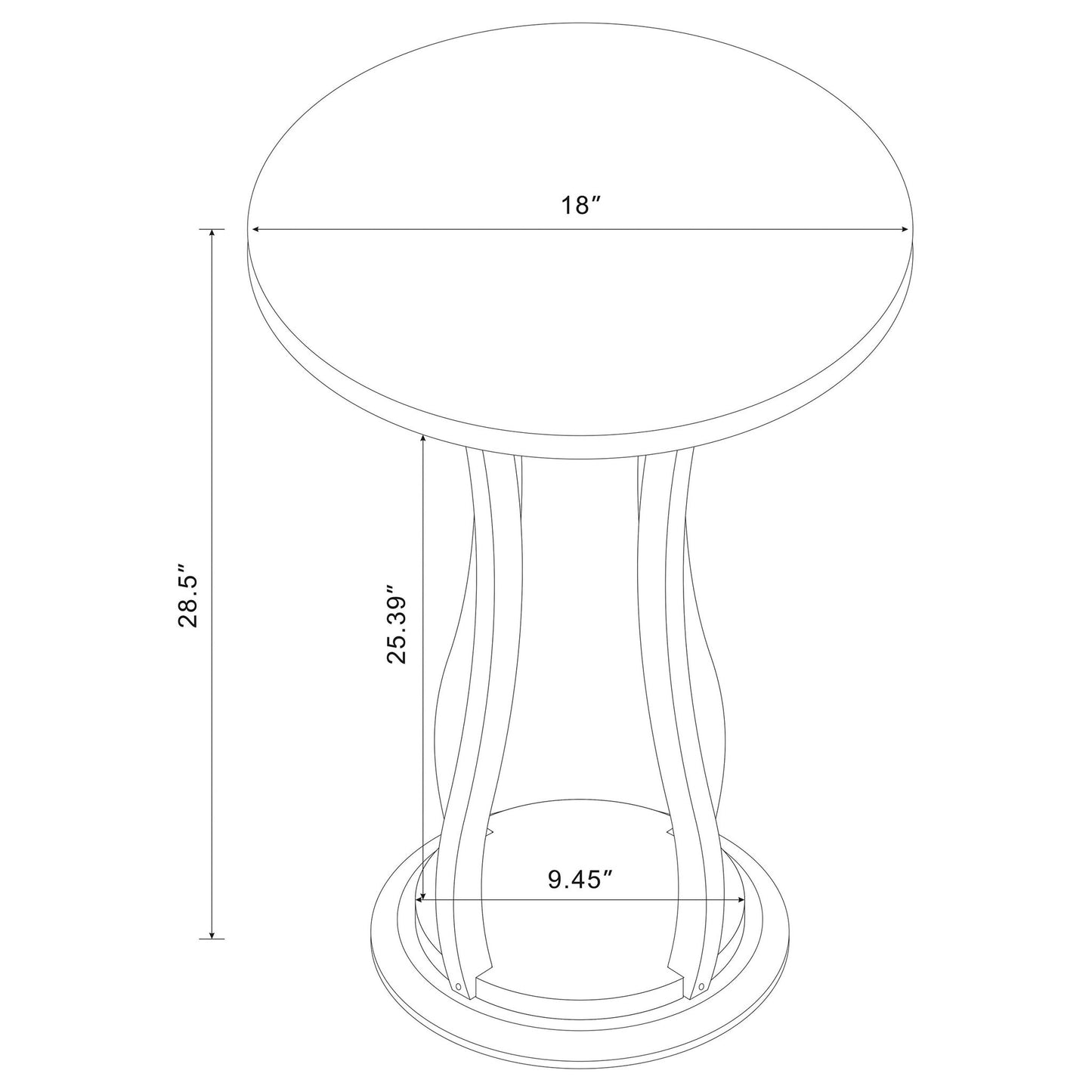 Round Accent Table - Brown