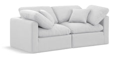 Indulge - Linen 2 Piece Modular Sofa - White