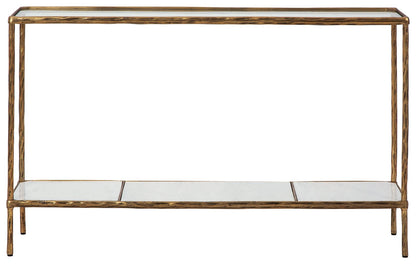 Ryandale - Console Sofa Table - Antique Brass Finish