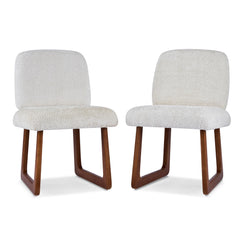 Dining Chair With Curved Legs (Set of 2) - Beige / Brown