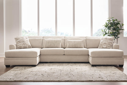 Mandi Point - 3-Piece Double Chaise Sleeper Sectional - Marble